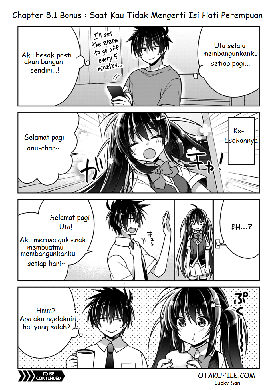 Baca Siscon Ani to Brocon Imouto ga Shoujiki ni Nattara - Chapter 8.1 halaman 1