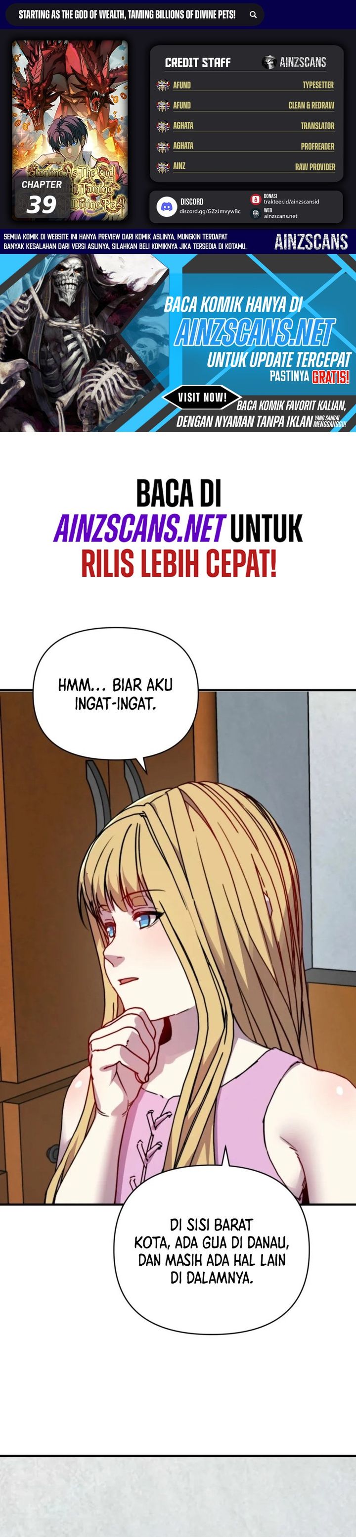 Baca Start by changing your job to the God of Wealth and taming billions of divine pets! - Chapter 39 halaman 1