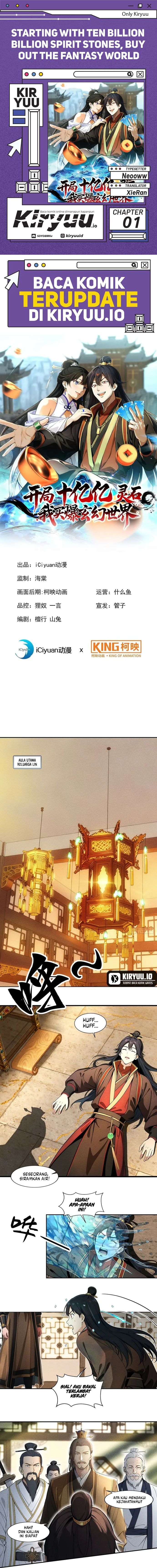 Baca Starting with Ten Billion Spirit Stones, I Buy Out the Fantasy World - Chapter 1 halaman 1