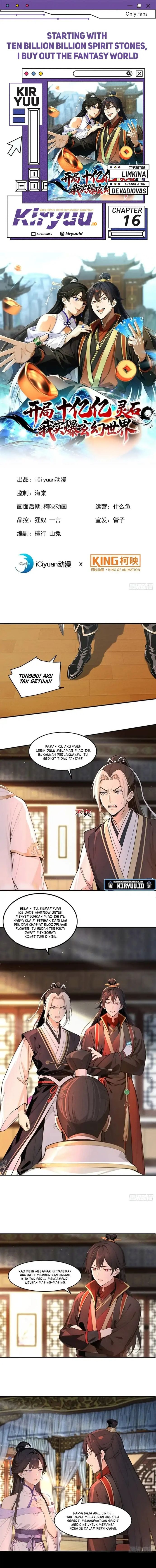 Baca Starting with Ten Billion Spirit Stones, I Buy Out the Fantasy World - Chapter 16 halaman 1