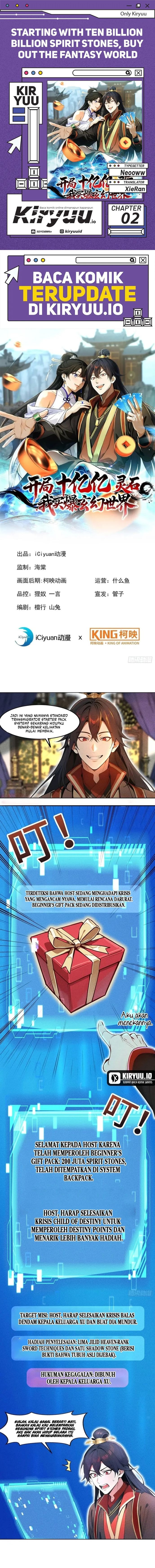 Baca Starting with Ten Billion Spirit Stones, I Buy Out the Fantasy World - Chapter 2 halaman 1