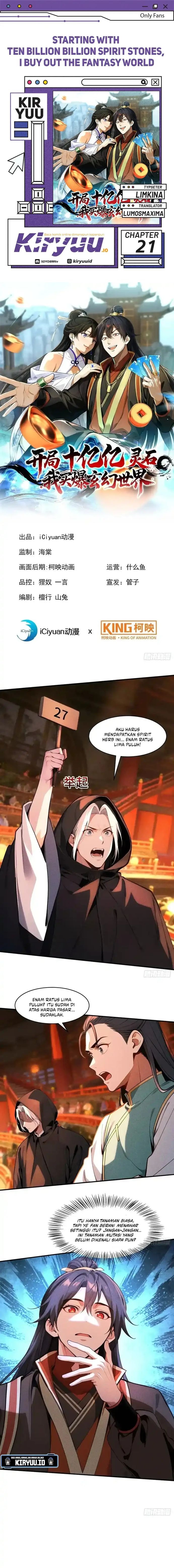 Baca Starting with Ten Billion Spirit Stones, I Buy Out the Fantasy World - Chapter 21 halaman 1