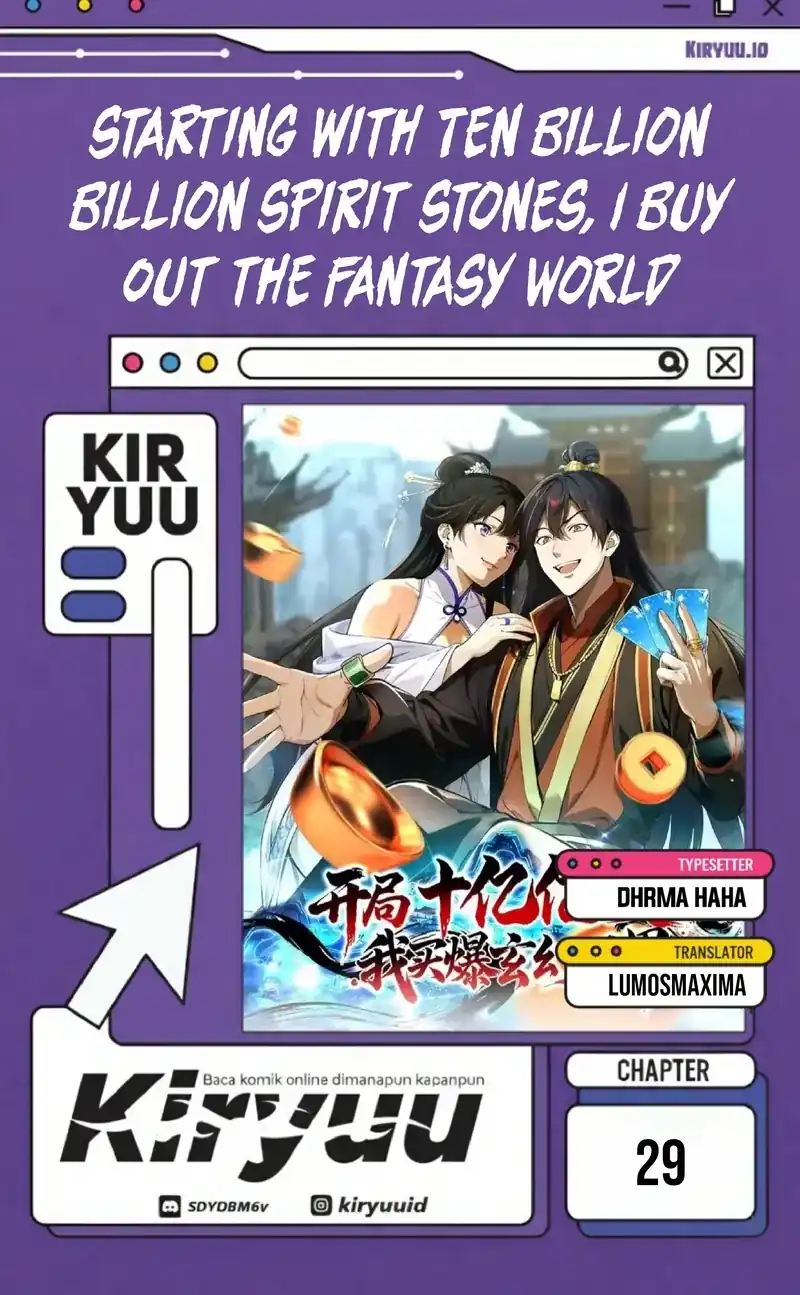 Baca Starting with Ten Billion Spirit Stones, I Buy Out the Fantasy World - Chapter 29 halaman 1