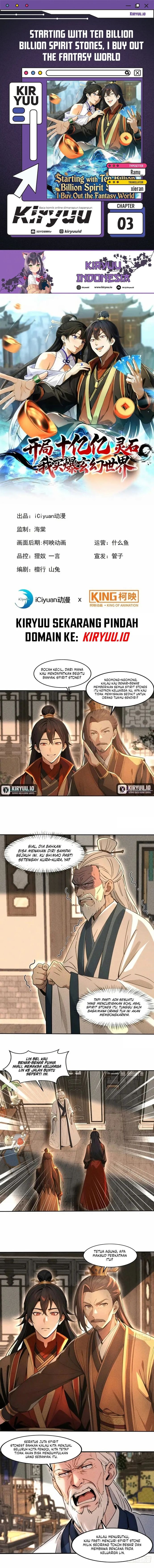 Baca Starting with Ten Billion Spirit Stones, I Buy Out the Fantasy World - Chapter 3 halaman 1