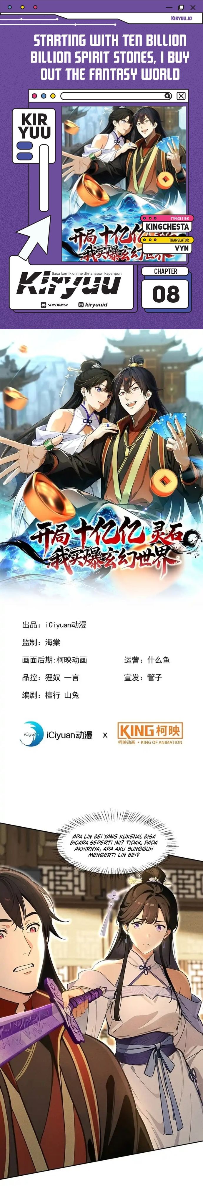 Baca Starting with Ten Billion Spirit Stones, I Buy Out the Fantasy World - Chapter 8 halaman 1