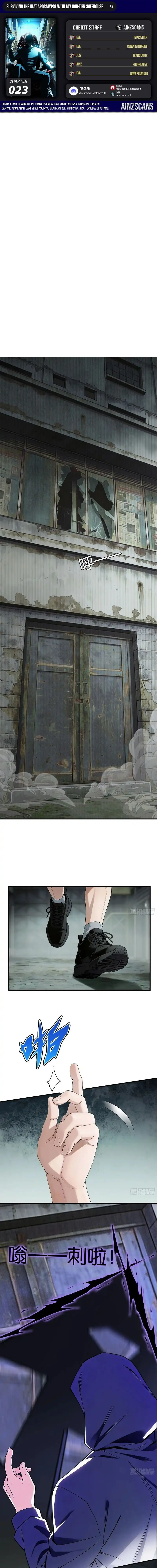 Baca Surviving the Heat Apocalypse with My God-Tier Safehouse - Chapter 23 halaman 1