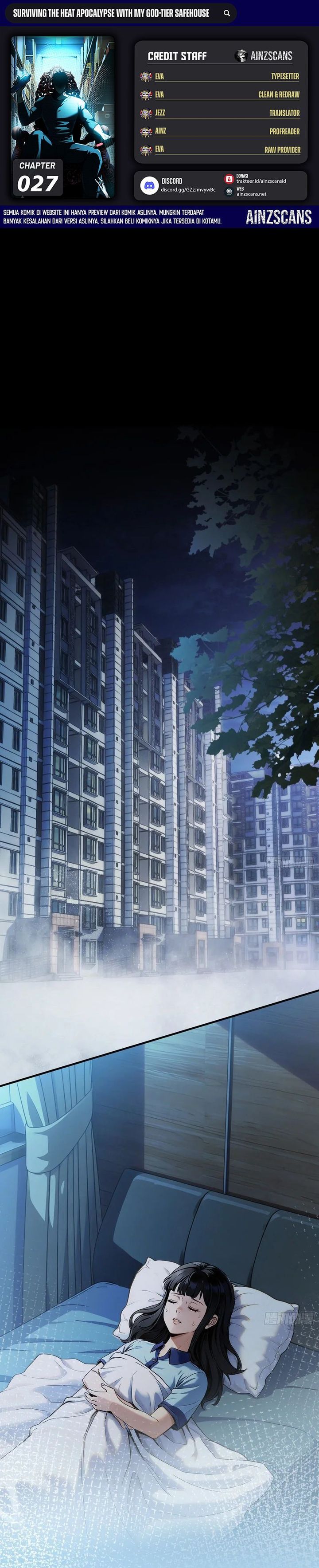 Baca Surviving the Heat Apocalypse with My God-Tier Safehouse - Chapter 27 halaman 1