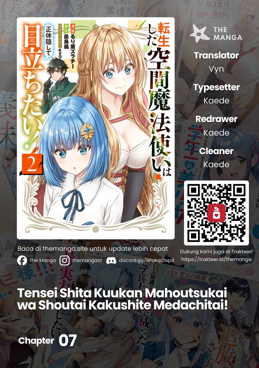 Baca Tensei shita Kuukan Mahoutsukai wa Shoutai Kakushite Medachitai! - Chapter 7 halaman 1