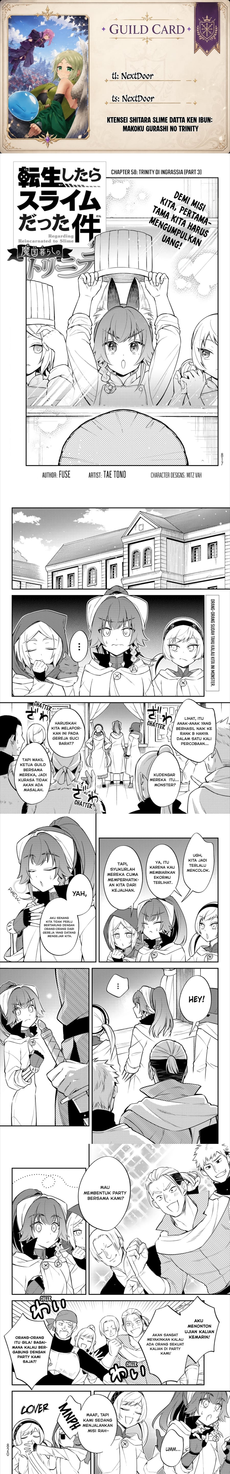 Baca Tensei shitara Slime datta Ken Ibun: Makoku Gurashi no Trinity - Chapter 58 halaman 1