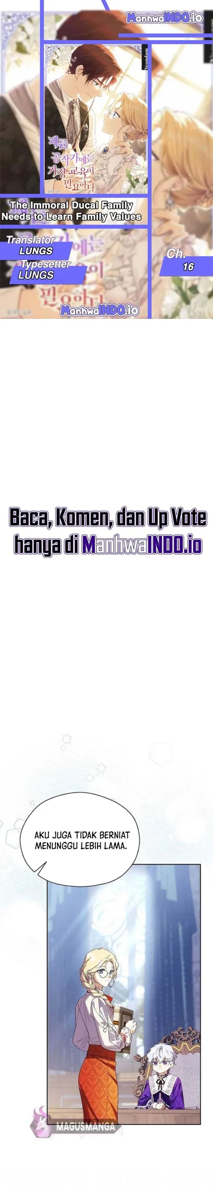 Baca The Immoral Duke Needs to Be Homeschooled - Chapter 16 halaman 1