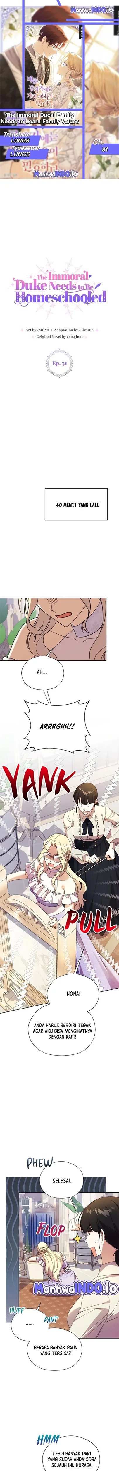 Baca The Immoral Duke Needs to Be Homeschooled - Chapter 31 halaman 1