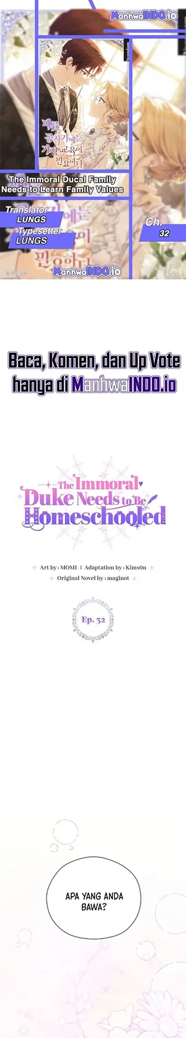 Baca The Immoral Duke Needs to Be Homeschooled - Chapter 32 halaman 1