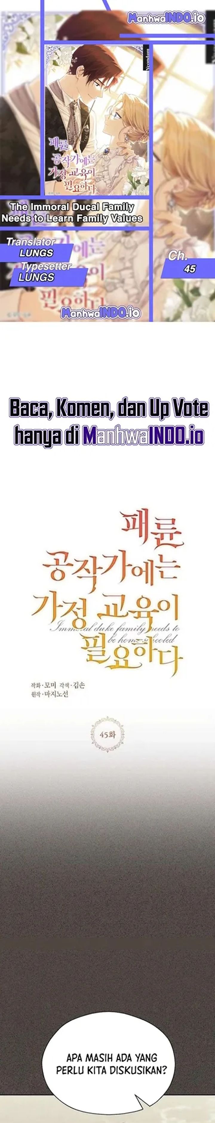 Baca The Immoral Duke Needs to Be Homeschooled - Chapter 45 halaman 1