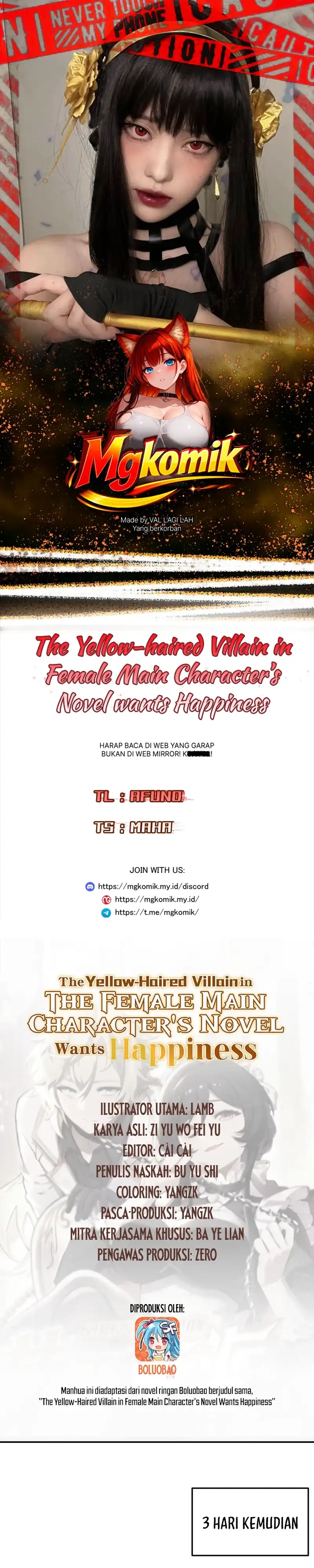 Baca The Yellow-haired Villain in Female Main Character's Novel wants Happiness - Chapter 72 halaman 1