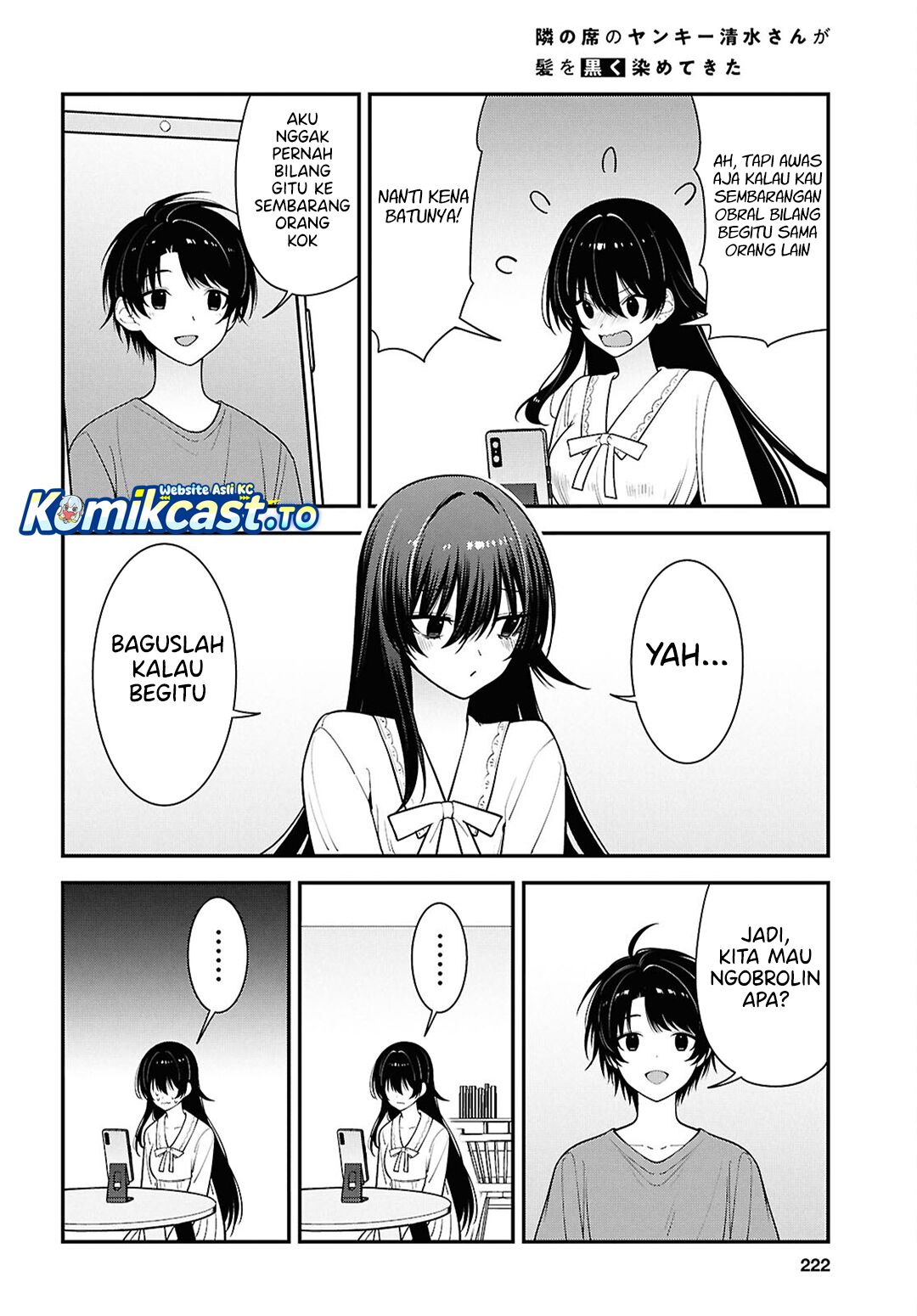 Baca Tonari no Seki no Yankee Shimizu-san ga Kami o Kuroku Sometekita - Chapter 17 halaman 25