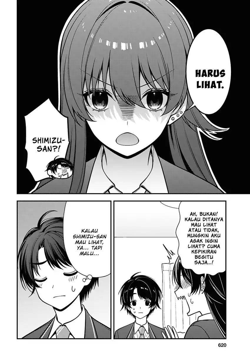 Baca Tonari no Seki no Yankee Shimizu-san ga Kami o Kuroku Sometekita - Chapter 19 halaman 12