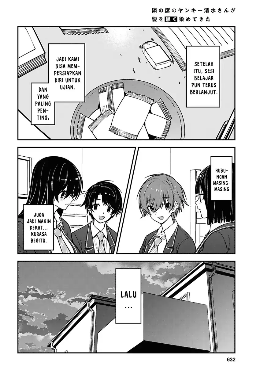 Baca Tonari no Seki no Yankee Shimizu-san ga Kami o Kuroku Sometekita - Chapter 19 halaman 24