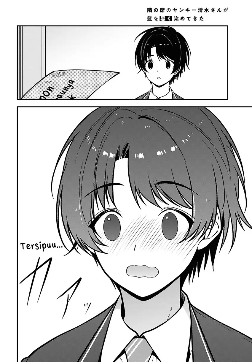 Baca Tonari no Seki no Yankee Shimizu-san ga Kami o Kuroku Sometekita - Chapter 19 halaman 29