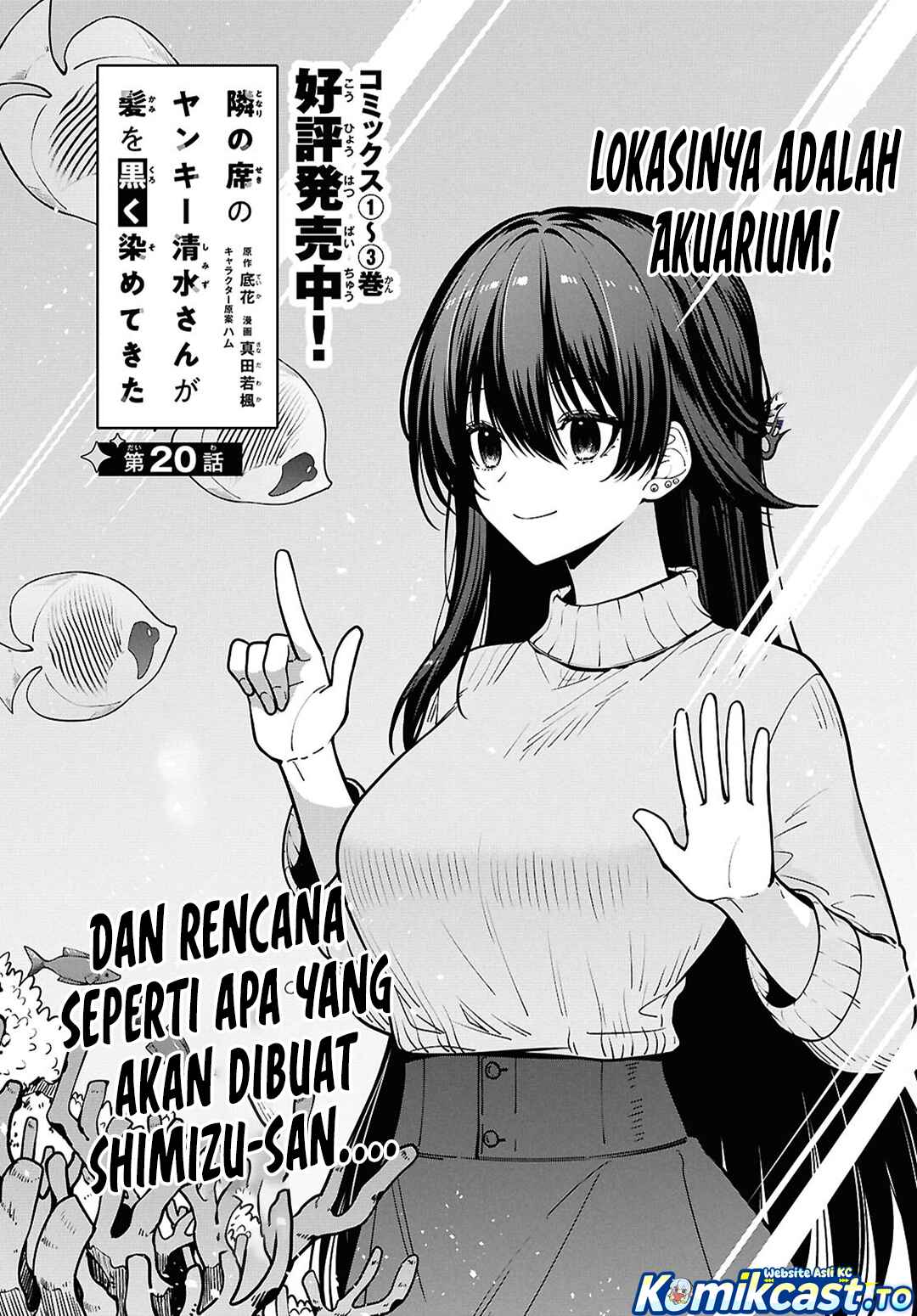 Baca Tonari no Seki no Yankee Shimizu-san ga Kami o Kuroku Sometekita - Chapter 20 halaman 7