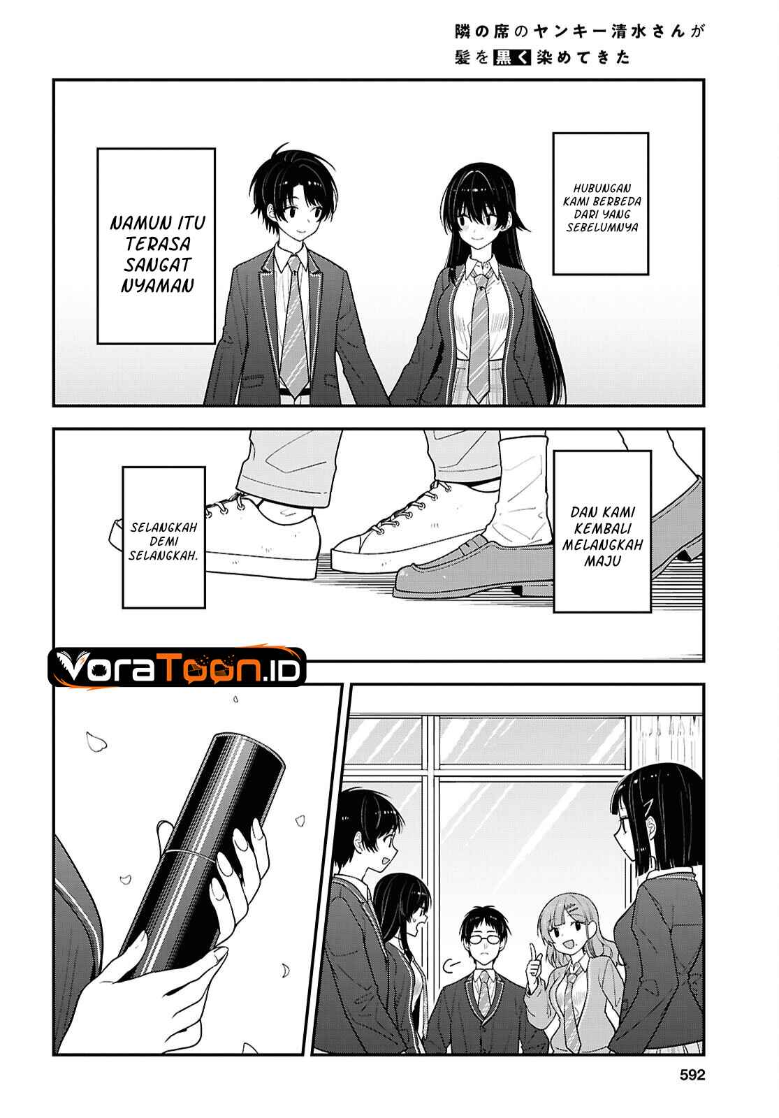 Tonari no Seki no Yankee Shimizu-san ga Kami o Kuroku Sometekita Chapter 22 - Page 27