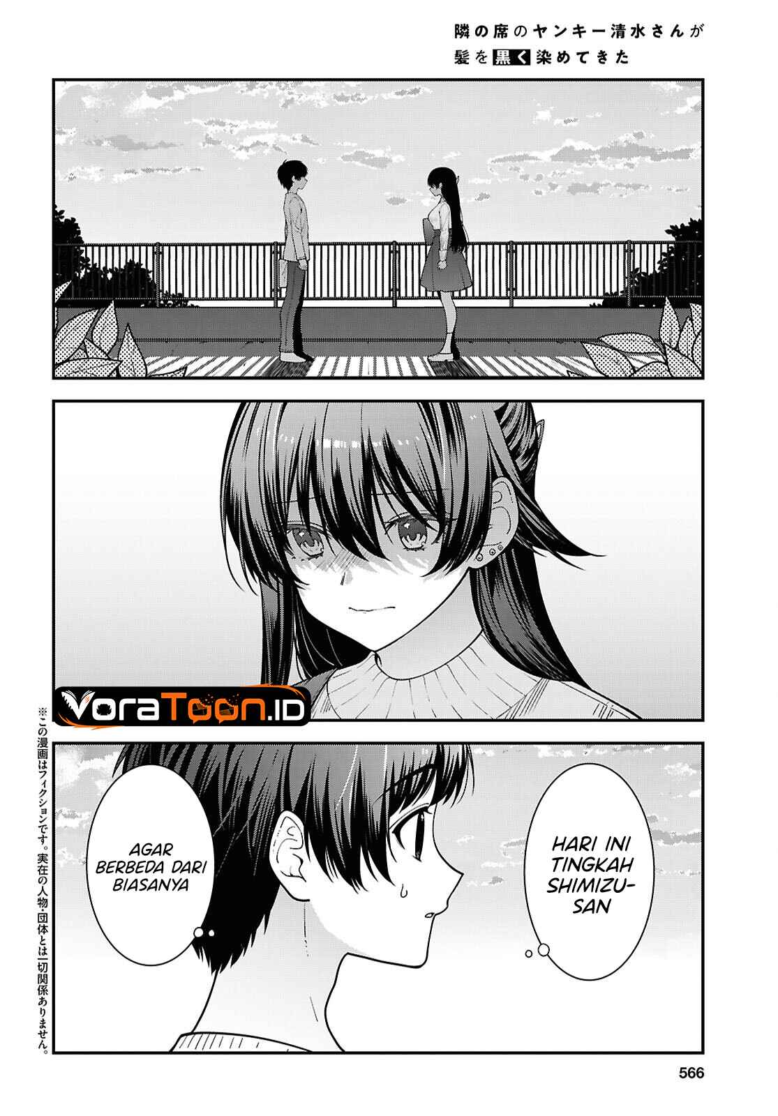 Tonari no Seki no Yankee Shimizu-san ga Kami o Kuroku Sometekita Chapter 22 - Page 3