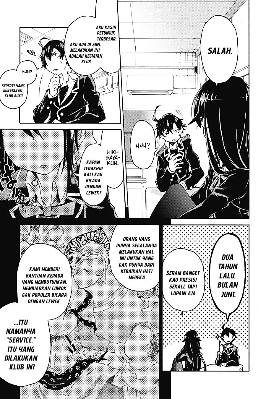 Baca Yahari Ore no Seishun Love Come wa Machigatteiru Chapter 1.3 Bahasa Indonesia page 8