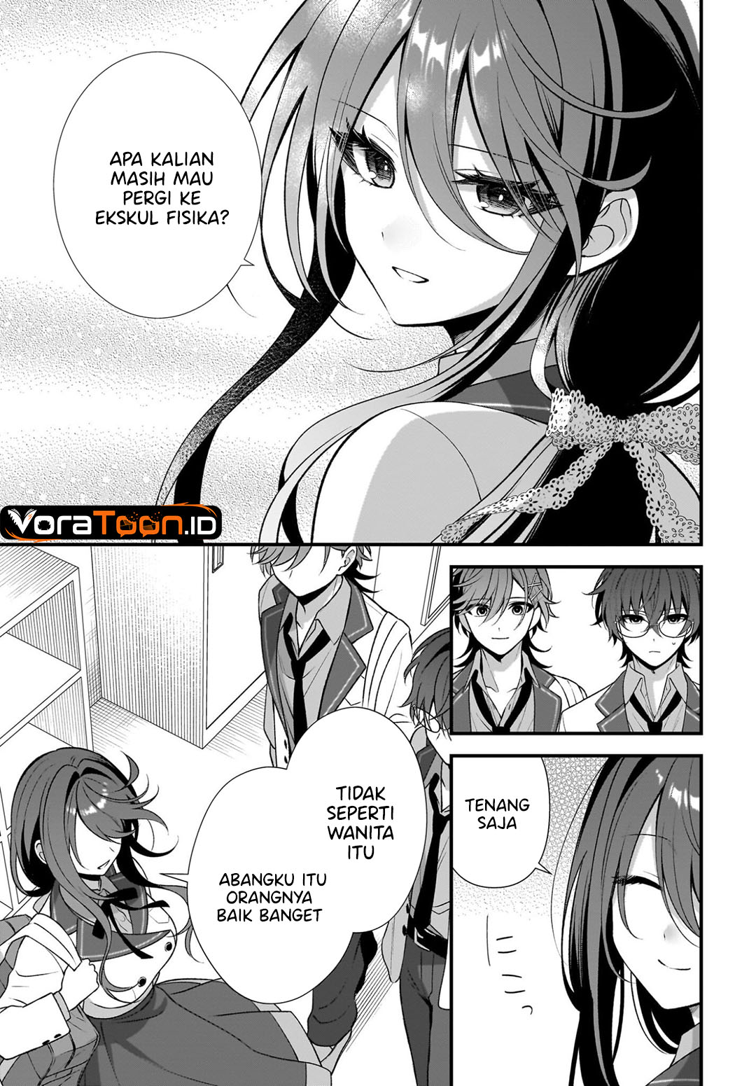 Halaman 28 dari Yotte, Hatsukoi wa Shoumei sareta. Delta to Gamma no Rigakubu Note Chapter 5