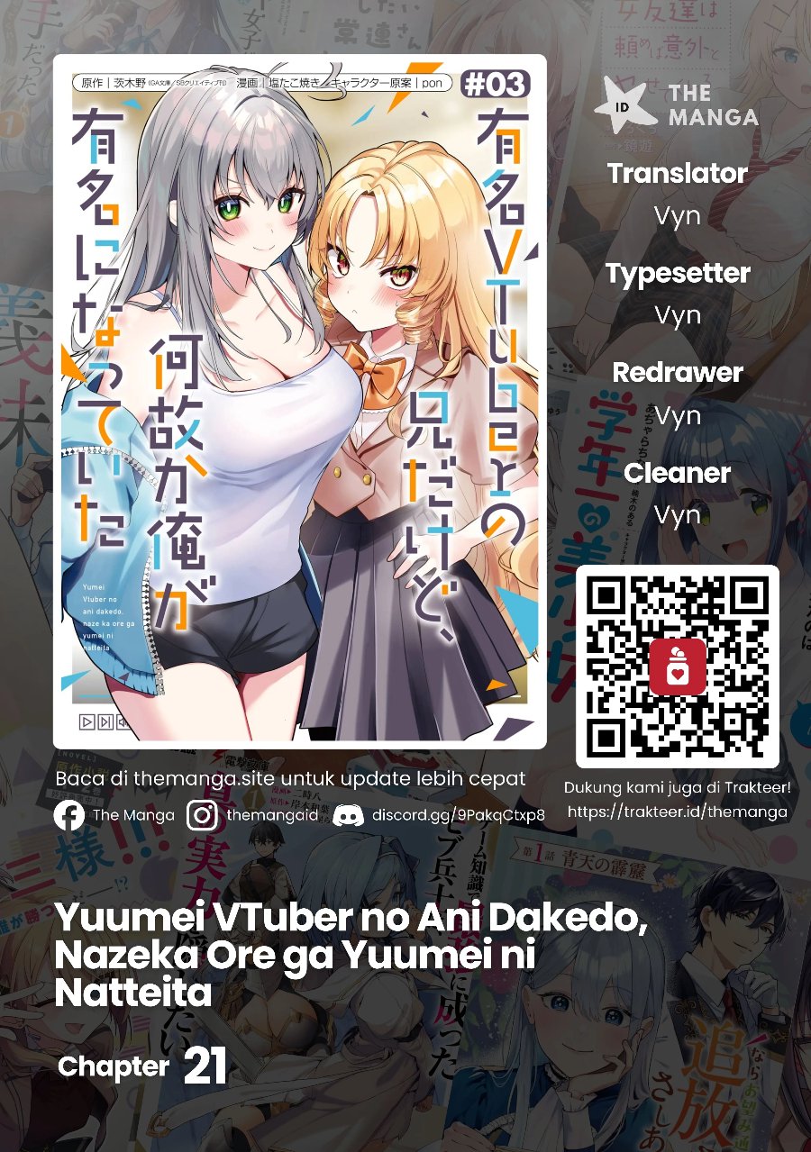 Baca Yuumei VTuber no Ani Dakedo Nazeka Ore ga Yuumei ni Natteita - Chapter 21 halaman 1