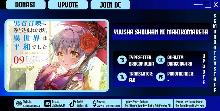 Baca Yuusha Shoukan ni Makikomareta kedo, Isekai wa Heiwa deshita - Chapter 52 halaman 1